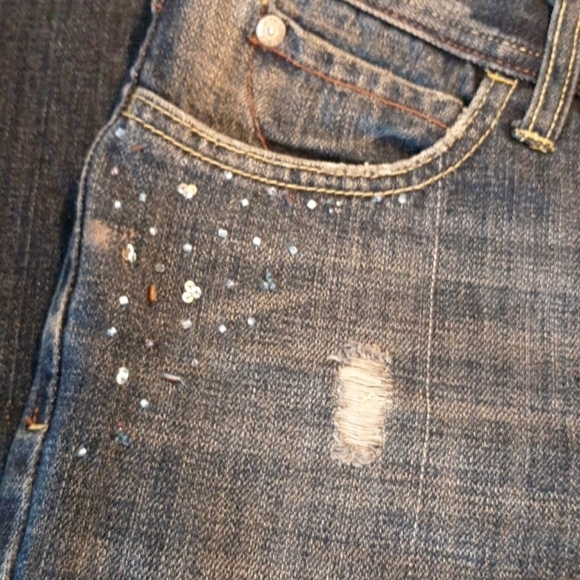 Roxy destressed bootcut bedazzled 3 - Picture 2 of 6